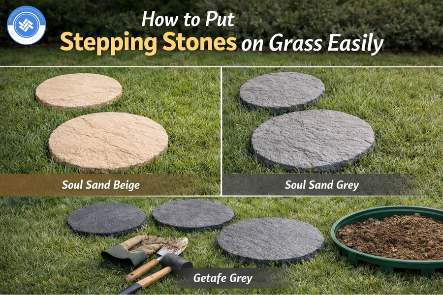How to Put Stepping Stones on Grass Easily