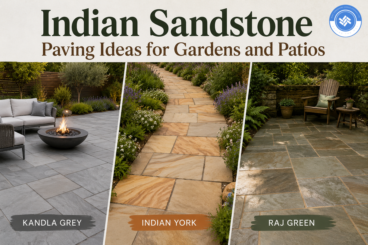 Indian Sandstone Paving Ideas for Gardens and Patios