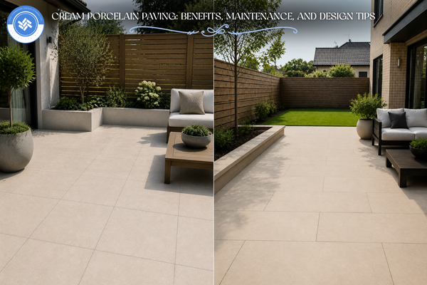 Cream Porcelain Paving - East Yorkshire Stone