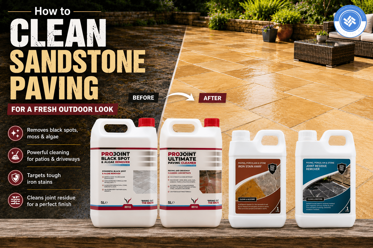 How to Clean Sandstone Paving for a Fresh Outdoor Look