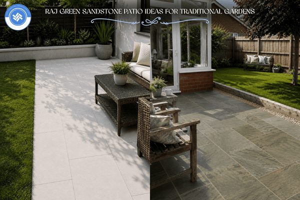 Raj Green Sandstone Patio Ideas for Traditional Gardens - East Yorkshire Stone Ltd