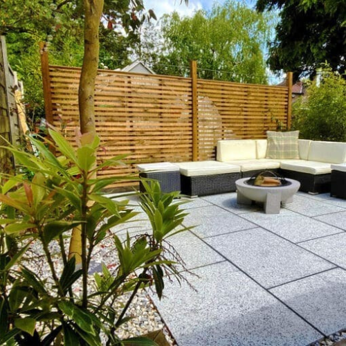 Silver Grey Granite- Flame top and Sawn edges