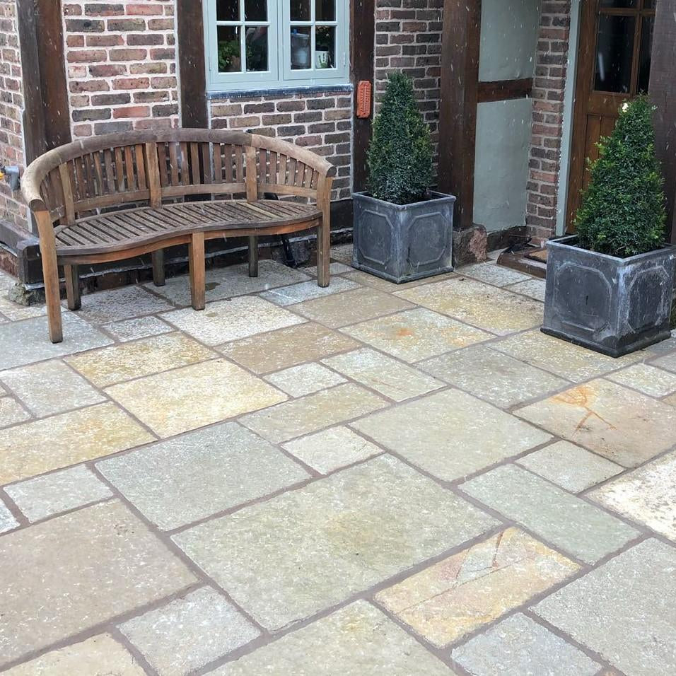 Yellow Limestone Tumbled & Brushed - PP2 (25mm)