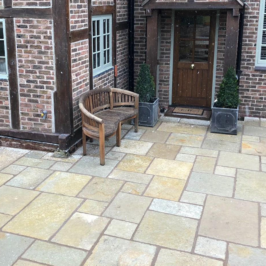 Yellow Limestone Tumbled & Brushed - PP2 (25mm)