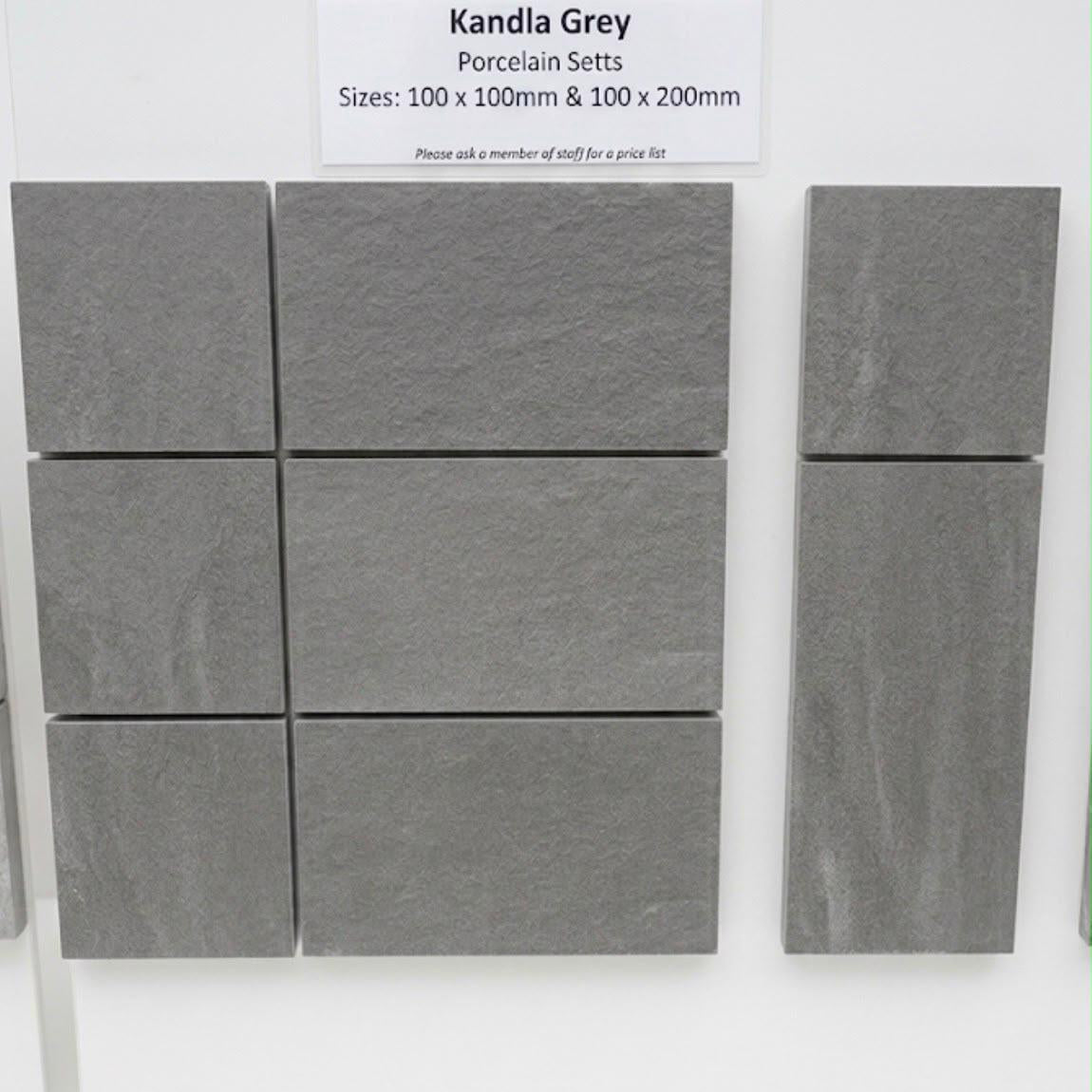 Kandla Grey Porcelain Cobbles - 100X200 (20 mm)