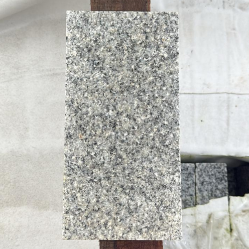 Silver Grey Granite Cobbles - Flame top and Sawn edges