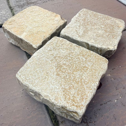 Yellow Limestone Cobbles - Handcut