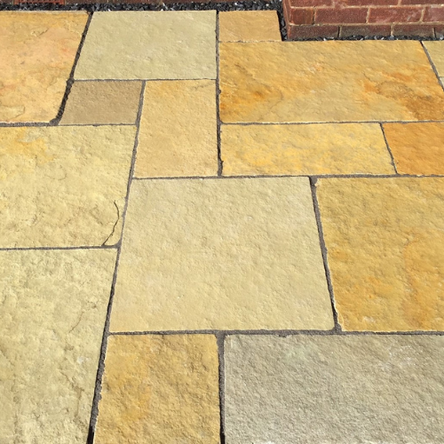 Yellow Limestone Tumbled & Brushed