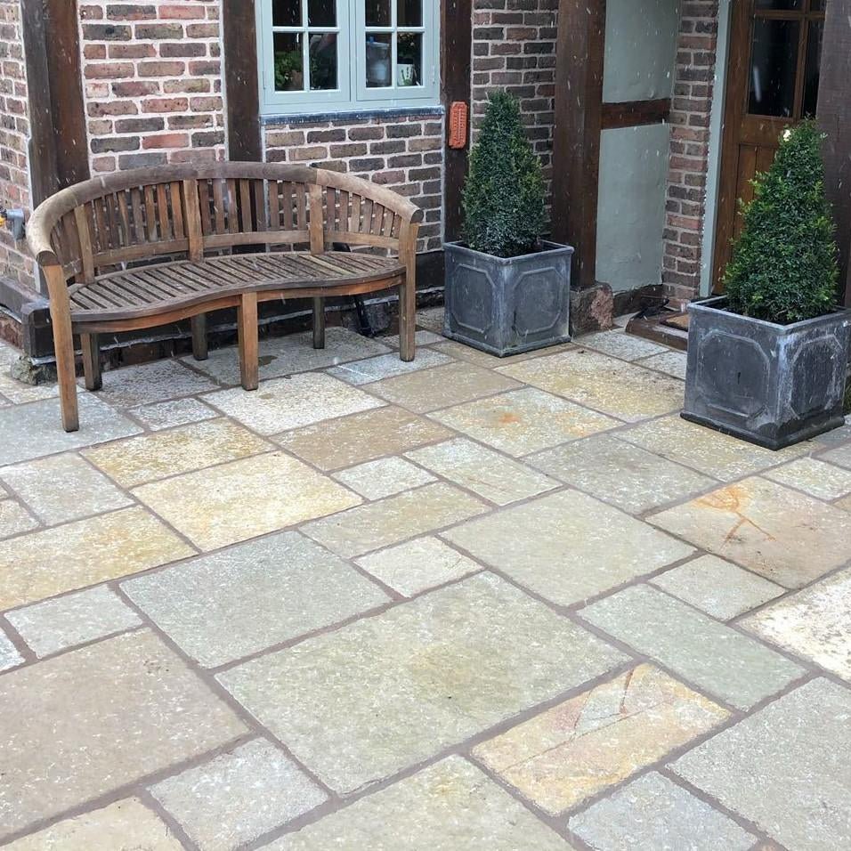 Yellow Limestone Tumbled & Brushed - East Yorkshire Stone